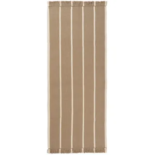 Ferm Living - Calm Kelim Teppichläufer, 80 x 200 cm, dark sand / off-white