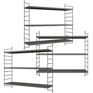 [en.casa] Modulares Wandregal Hängeregal 3er Set 0 x 0 x 0 cm Anthrazitgrau
