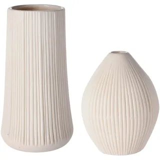 Vasen-Set Notches, 2-teilig, weiß