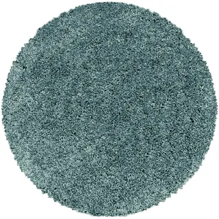 KADIMA DESIGN SPREE Hochflorteppich Ø 120 cm Türkis