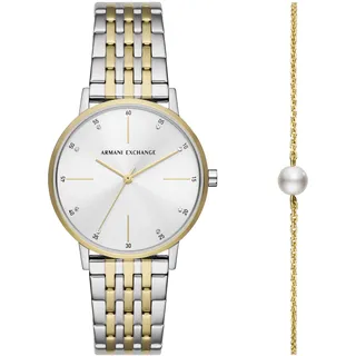 Quarzuhr ARMANI EXCHANGE, silber (silberfarben, goldfarben), Armbanduhren, Damen, Quarzuhr, Armbanduhr, Damenuhr, ideal auch als Geschenk, analog