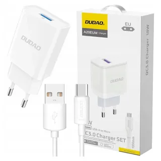 DUDAO A20EU 1x USB-A – kabel USB-A - USB-C - Weiß