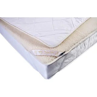 Unterdecke aus 100% Merino-Lammwolle, 100 x 200 cm, für Einzelbett, mit Wollsiegel, Naturprodukt Schurwoll Matratzenauflagen