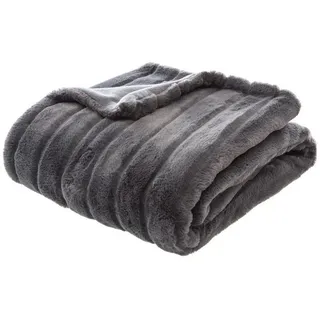 Atmosphera Créateur d'intérieur Atmosphera - Plaid Manoir Kunstpelz - dunkelgrau 180 × 230 cm Créateur d'intérieur Wohndecke in anthrazitfarben Gr.: onesize