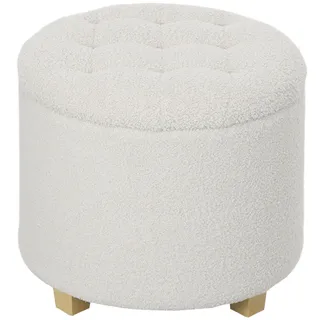 Homcom Sitzhocker mit Stauraum 45 x 45 x 41 cm Weiß