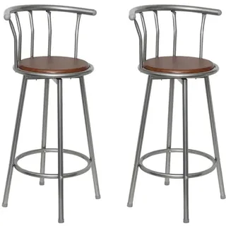 vidaXL Barhocker 2 Stk. drehbar Stahl 2er Set Braun