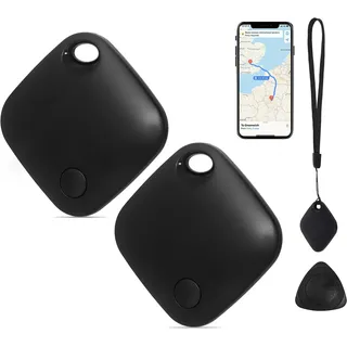 AURTEC Smart GPS Tracker für Haustiere, Fahrzeuge, Schlüssel und Gepäck, kompatibel mit Apple Find My App (nur iOS), Echtzeit-globale Standortverfolgung, Lange Akkulaufzeit, Geo-Fencing, 2 Stück