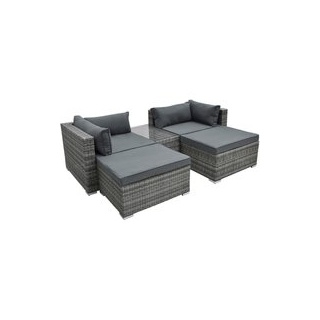 Lounge-Sofaset grau Stahl