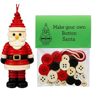 DIYs Knopfe Weihnachten Ornament Sets, Handgemacht Knopfe Ornament Bastelset, Lustige Knöpfs Weihnachtsbaum Ornaments Set Für Alle Altersgruppen, DIYs Basteln Weihnachtsbaum Hängende Dekorationen Set