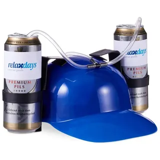 Relaxdays Trinkhelm 4 St. Blau/Schwarz/Transparent