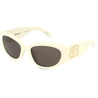 Balenciaga BB0324SK Damen-Sonnenbrille Vollrand Oval Acetat-Gestell, weiß