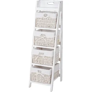 Mendler Leiterregal Goiana Standregal 101 x 30 x 4 cm Weiß