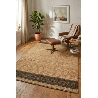 THEKO Lori Star Gold Wollteppich 190 x 290 cm Braun/Gold/Bronze
