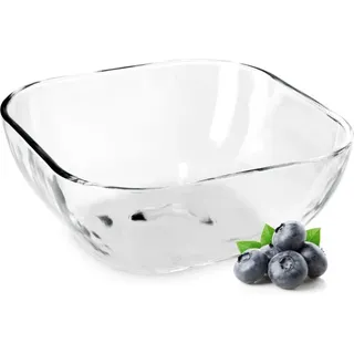 KADAX Glasschüssel, eckige Obstschale aus robustem Glas, 13.5cm, 1 stück