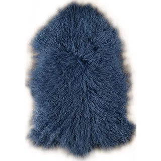 Kuhfelle Online & Nomad Echtes Tibet Lammfell – Mongolisches Lammfell Weich & Lockig – Luxuriöses Wohnaccessoire – Petrol Blau – 60 × 100 cm
