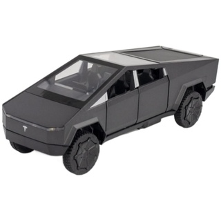 1:32 Für Tesla Cybertruck Pickup Legierung Automodell Diecast Metall Geländewagen LKW Automodell Sound Licht Kinder Spielzeug Geschenk (Color : Black 1, Size : with Box)