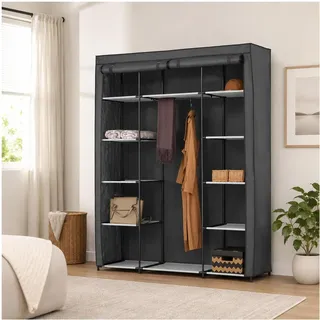 Hti-Living Stoffschrank Lena 150 x 179 x 0 cm Grau