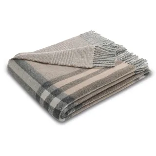Biederlack Plaid Twin Check Plaid 150 x 200 cm Beige/Grau