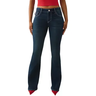 True Religion Damen Joey Single Needle Mid Rise Flap Flare, Blau, Größe 24 - 50