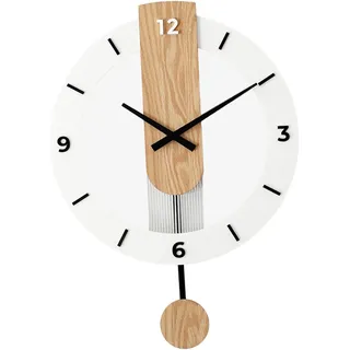 Sharplace Pendeluhr aus Holz, Wanduhr, Dekoration, dekorativ, geräuschlos, 39,4 x 54,4 cm, für Esszimmer, Einweihungsgeschenk, arabische Ziffern