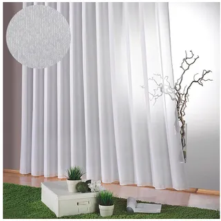 WECKBRODT Gardine Lena, Faltenband (1 St), halbtransparent, Websablè, halbtransparent, Faltenband, Effektfäden, Bleiband, Store weiß 1200 cm x 245 cm