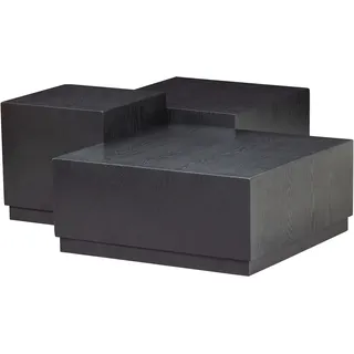Woood PIM / Set mit 3 Couchtischen, quadratisch, aus MDF, schwarz,