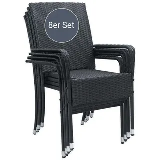 Juskys Yoro Stapelstuhl 8 St. 55 x 70 x 106 cm schwarz
