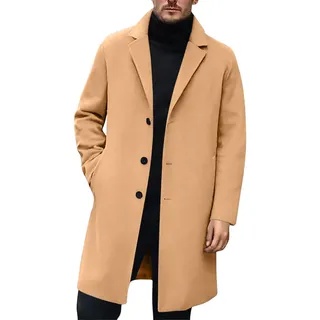 Trenchcoat Herren Slim Fit Winter Business Wolle Mantel Lang Wintermantel Kurzmantel Lange Wollmantel Kurz Trench Coat Warme