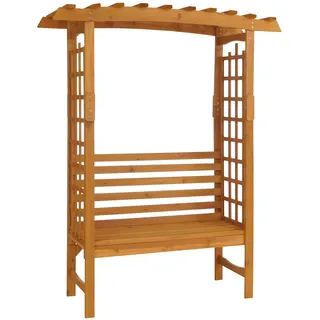 Mendler Rosenbogen mit Sitzbank 201 x 160 x 60 cm Braun