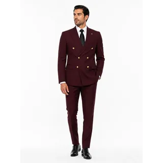 Guild Clothing Anzug Zweireiher Herren Business 2-tlg. Metallknöpfe - Slim Fit (Anzughose & Sakko, 2-tlg., Anzug Set) Zweireiher für Hochzeiten, Einladungen, den Business 54