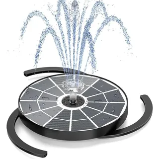 AISITIN 3,7W Solarbrunnen für Draussen mit 4 Sprüh Effekten für Vogeltränke