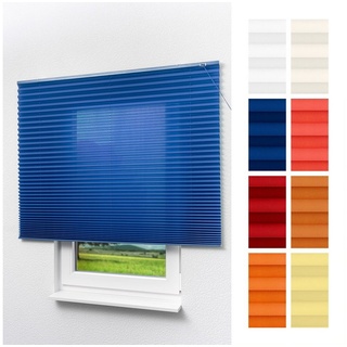 Plissee freihängend Enzianblau, LYSEL®, blickdicht, HxB 180x140cm blau 140 cm x 180 cm