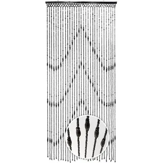 Kobolo WOOD Türvorhang Ösen 90 x 200 cm Schwarz/Transparent 1 St