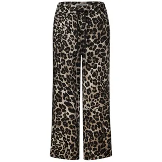 STREET ONE Emee Print Wide Leg Hose Schwarz 40