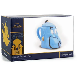 Disney Tasse in Aladinform mit Deckel – Genie – Bürotasse – Latte-Tasse Geschenke – 3D-Tasse, blau