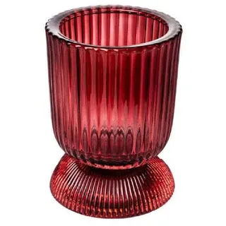 Sandra Rich Windlicht Windlicht "GOBLET" 10cm, Teelichthalter Teelichtglas Kerzenglas rot