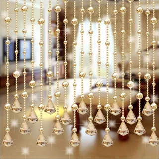 BANGHA TüRvorhang 1 stück Glasperlen Türstring Quaste Vorhang Hochzeit Trennwand Panel Room Decor Klare Kristallglas Fenster Vorhang Perlenvorhang