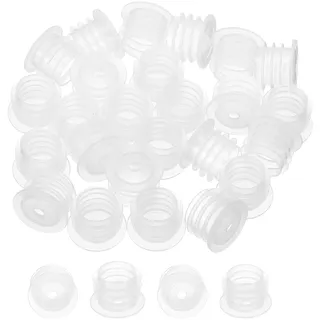 PATIKIL Stopfen für Salzstreuer Pfefferstreuerstopfen 12 mm/0,47", 25 Stück Salzstöpsel Kunststoffstopfen mit 3mm Loch Lochstopfen für Glasflaschenrohre Flüssigkeitsöl Spender, Klar