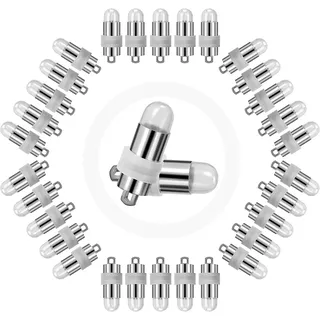 Yizhet 30 x LED Ballonlichter, Wasserdichte Beleuchtung für Papierlaternen & Luftballons, Nicht-Blinkend, Kaltes Weiß – Ideal für Hochzeit, Party & Weihnachten