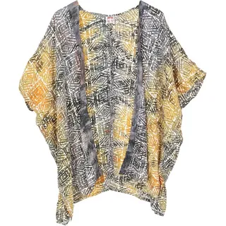 Guru-Shop Kimono Plus Size kurzer Kimono, Boho Kimono, offener.., alternative Bekleidung grau