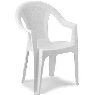 INDA-Exclusiv Stapelstuhl Gartenstuhl Gartenstuhl Bistrostuhl Gartensessel stapelbar Rattan-Optik Balkonmöbel Gartenmöbel Anthrazit, Farben:Weiß