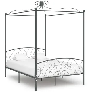 vidaXL Himmelbett 140 x 200 cm Grau