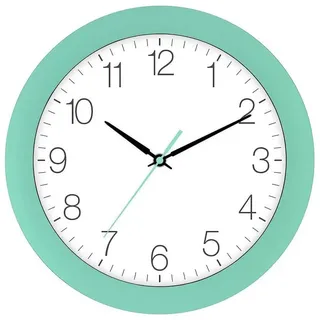 EUROTIME Funkwanduhr Funk-Wanduhr grün-türkis grün