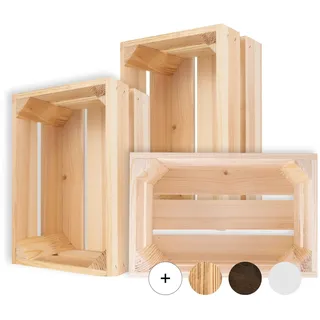 Creative Deco Kleine Holzkiste Natur | Kiste Holz | 30 x 20 x 15 cm | Geschliffen | Obstkiste Deko Weinkisten Apfelkiste | Perfekt als Holzbox Geschenkbox Spielzeugkiste Aufbewahrungskiste Osterdeko