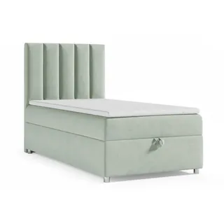 Best For Home Boxbett, Mintgrün, Textil, Höhe ca. 18 cm, Rechteckig, 90x200 cm, Schlafzimmer, Betten, Boxspringbetten
