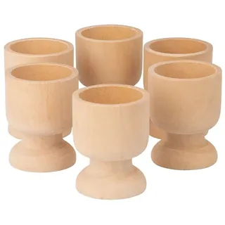 Ideen mit Herz Eierbecher aus Holz | DIY Eier-Becher | ideal zum Bemalen | Ostern | Geschenk | 5 cm hoch, Ø 3,8 cm | 6 Stück