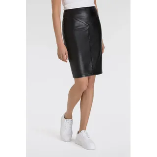 Lederrock MAURITIUS, Damen, Gr. XXL, schwarz, Obermaterial: 100% Schafsleder. Futter: 100% Polyester, leicht glänzend, körpernah kniefrei, Röcke, in eleganter Form