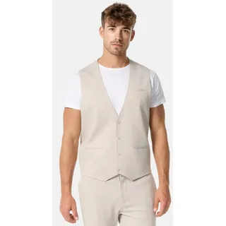 Jeff Anzugweste Herren JFEzra Anzug Weste Herrenweste stilvolle Anzugweste mit gemustertem Innenfutter beige 54