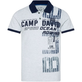 Camp David Herren Poloshirt (L, hellgrau)