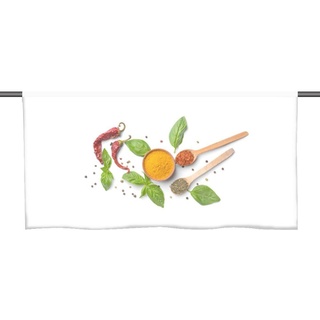 Scheibengardine Cafehausgardine -Bistrogardine Küchenfreuden Curry - Küchengardine, gardinen-for-life 60 cm x 25 cm